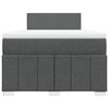 vidaXL Sommier &agrave; lattes de lit avec matelas Gris fonc&eacute; 120x200cm Tissu