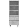 vidaXL Buffet haut Gris béton 40x36x110 cm Bois d'ingénierie