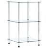 vidaXL &Eacute;tag&egrave;re 3 niveaux Transparent 40x40x67 cm Verre tremp&eacute;