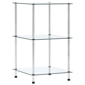 vidaXL &Eacute;tag&egrave;re 3 niveaux Transparent 40x40x67 cm Verre tremp&eacute;