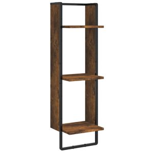 vidaXL &Eacute;tag&egrave;re murale 3 niveaux ch&ecirc;ne fum&eacute; 30x25x100cm bois ing&eacute;nierie