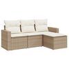 vidaXL Salon de jardin avec coussins 4 pcs beige r&eacute;sine tress&eacute;e