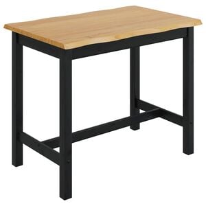 VidaXL Table haute EKAI Noir 112 x 70 x 91 cm Bois de pin massif