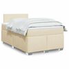 vidaXL Sommier &agrave; lattes de lit avec matelas Cr&egrave;me 120x200 cm Tissu