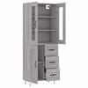 vidaXL Buffet haut Sonoma gris 69,5x34x180 cm Bois d'ing&eacute;nierie