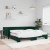 vidaXL Lit de jour et gigogne et matelas vert fonc&eacute; 100x200 cm velours