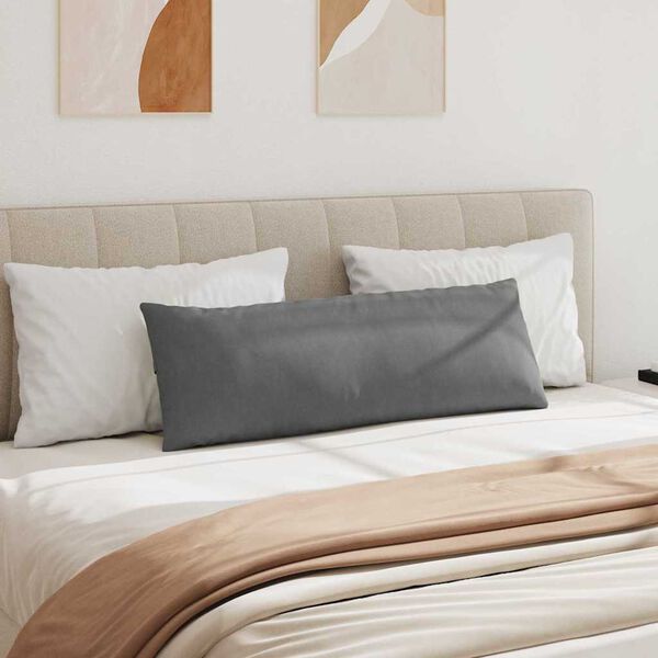 vidaXL Coussins de canap&eacute; 2 pcs Gris fonc&eacute; 120 x 40 cm tissu