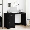 vidaXL Bureau avec porte Ch&ecirc;ne noir 50 x 115 x 75 cm Bois d'ing&eacute;nierie