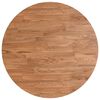 vidaXL Dessus de table rond Marron clair &Oslash;50x1,5 cm Bois ch&ecirc;ne trait&eacute;