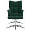 vidaXL Chaise de relaxation avec tabouret Vert fonc&eacute; Velours