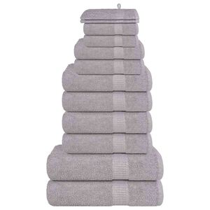 vidaXL Ensemble de serviettes FROGN 12 pcs gris 360 g/m&sup2;