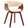 vidaXL Chaise &agrave; manger cr&egrave;me bois courb&eacute; et similicuir