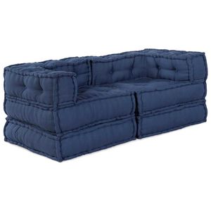 vidaXL Unit&eacute; de canap&eacute; modulaire 2 pc Tissu Indigo 140 x 70 x 56 cm