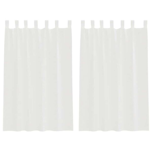 vidaXL Rideaux en voile avec boucles 2 pcs blanc 140x175 cm