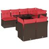 vidaXL Ensemble de canap&eacute; de jardin 8 pcs avec coussins marron