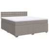 vidaXL Sommier &agrave; lattes de lit avec matelas Taupe 180x200 cm Tissu