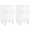 vidaXL Buffets 2 pcs blanc brillant 40x35x70 cm bois d'ing&eacute;nierie