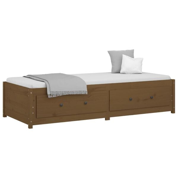 vidaXL Lit de jour sans matelas marron miel 90x190 cm bois pin massif