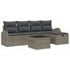 vidaXL Ensemble de canap&eacute; de jardin 6 pc Gris polyrotin