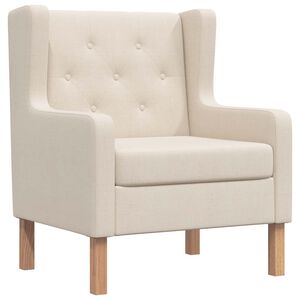 vidaXL Fauteuil blanc cr&egrave;me tissu
