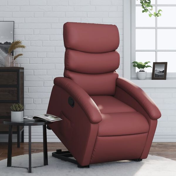 vidaXL Fauteuil inclinable Rouge bordeaux Similicuir