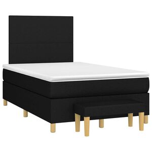 vidaXL Sommier &agrave; lattes de lit avec matelas noir 120x190 cm tissu