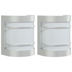 vidaXL Appliques murales d'ext&eacute;rieur 2pcs argent&eacute; acier inoxydable