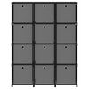 vidaXL &Eacute;tag&egrave;re &agrave; 12 cubes avec bo&icirc;tes Noir 103x30x141 cm Tissu