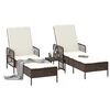 vidaXL Chaise longue avec coussin 2-personne 2 pcs Marron polyrotin