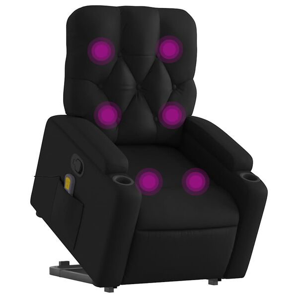 vidaXL Fauteuil inclinable de massage Noir Similicuir