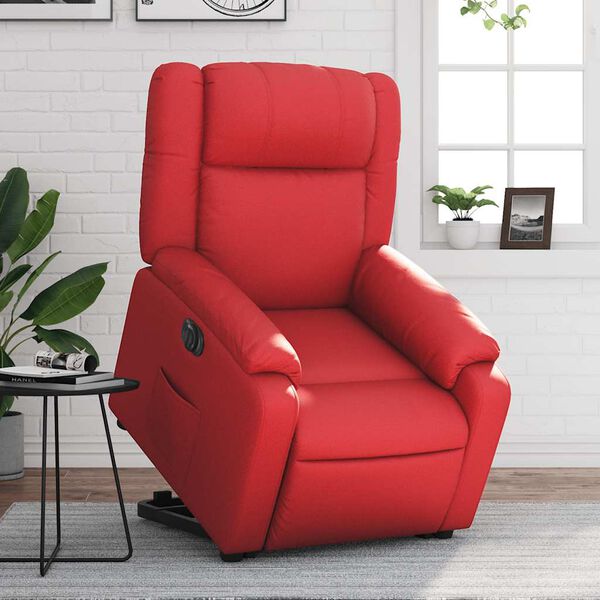 vidaXL Fauteuil inclinable &eacute;lectrique rouge similicuir