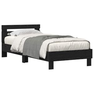 vidaXL Cadre de lit Ch&ecirc;ne noir 100 x 200 cm Bois d'ing&eacute;nierie