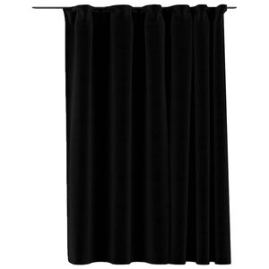 vidaXL Rideau occultant d'aspect de lin avec crochets Noir 290x245 cm