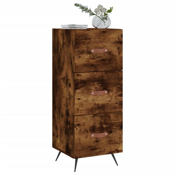vidaXL Buffet Ch&ecirc;ne fum&eacute; 34,5x34x90 cm Bois d'ing&eacute;nierie