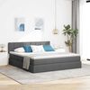 vidaXL Lit avec rangement et matelas Gris fonc&eacute; 180 x 200 cm