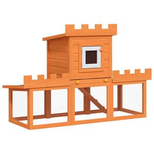 vidaXL Clapier large d'ext&eacute;rieur avec 1 seule maison