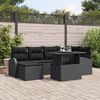 vidaXL Ensemble de canap&eacute; de jardin 7 pcs Noir Poly rotin