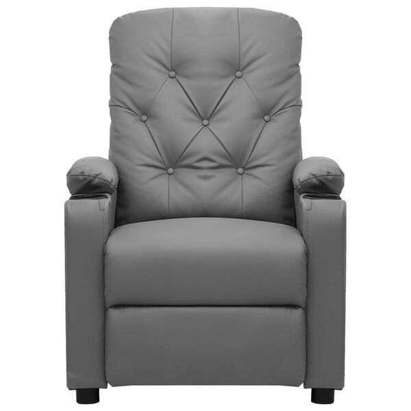 vidaXL Fauteuil inclinable Gris Similicuir