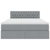 vidaXL Lit avec rangement et matelas Gris clair 140 x 190 cm