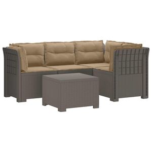 vidaXL Canap&eacute; de jardin 4 places avec coussins style rotin PP