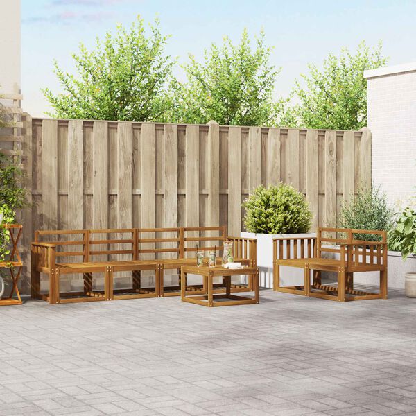 vidaXL Ensemble de canap&eacute;s d'ext&eacute;rieur 7 pcs Naturel