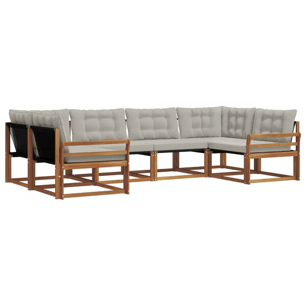 vidaXL Ensemble de canap&eacute;s d'ext&eacute;rieur 6 pcs Gris Naturel et Clair