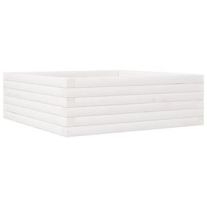 vidaXL Jardini&egrave;re blanc 70x70x23 cm bois de pin massif