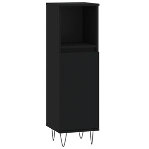vidaXL Armoire de salle de bain noir 30x30x100 cm bois d'ing&eacute;nierie