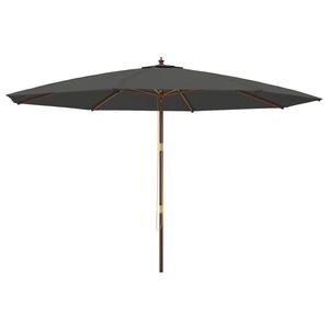 vidaXL Parasol de jardin avec m&acirc;t en bois anthracite 400x273 cm