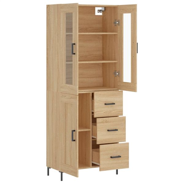 vidaXL Buffet haut Ch&ecirc;ne sonoma 69,5x34x180 cm Bois d'ing&eacute;nierie