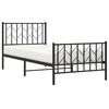 vidaXL Cadre de lit m&eacute;tal sans matelas avec pied de lit noir 90x200 cm
