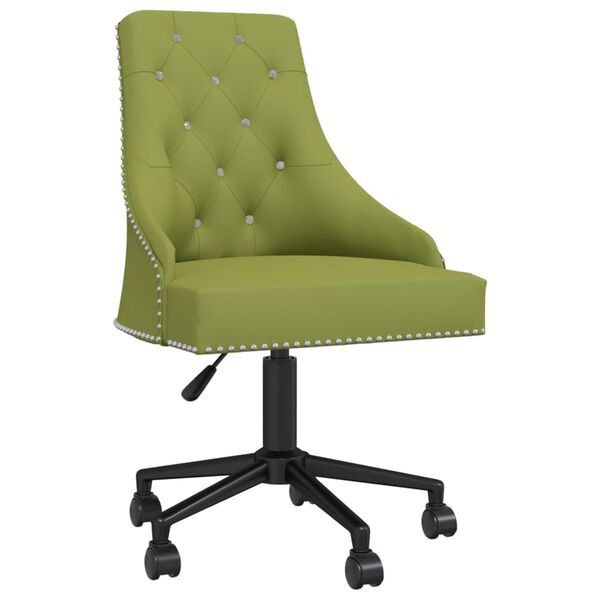 vidaXL Chaise pivotante de salle &agrave; manger Vert clair Velours