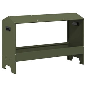 vidaXL Bac de nourrissage pour poules Vert olive 81 x 32 x 53,5 cm