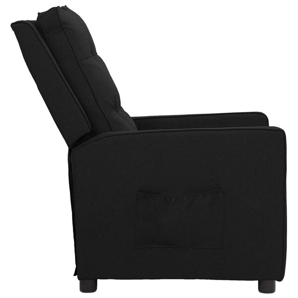 vidaXL Fauteuil Noir Tissu